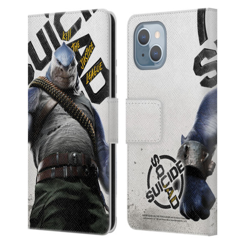 Suicide Squad: Kill The Justice League Key Art King Shark Leather Book Wallet Case Cover For Apple iPhone 14