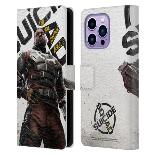 Suicide Squad: Kill The Justice League Key Art Deadshot Leather Book Wallet Case Cover For Apple iPhone 14 Pro Max
