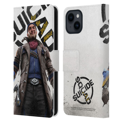 Suicide Squad: Kill The Justice League Key Art Captain Boomerang Leather Book Wallet Case Cover For Apple iPhone 15