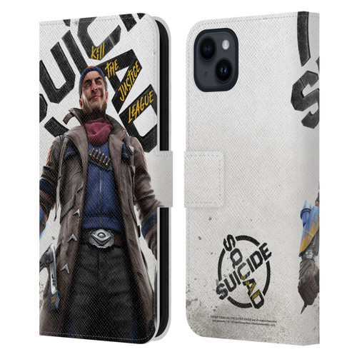 Suicide Squad: Kill The Justice League Key Art Captain Boomerang Leather Book Wallet Case Cover For Apple iPhone 15 Plus