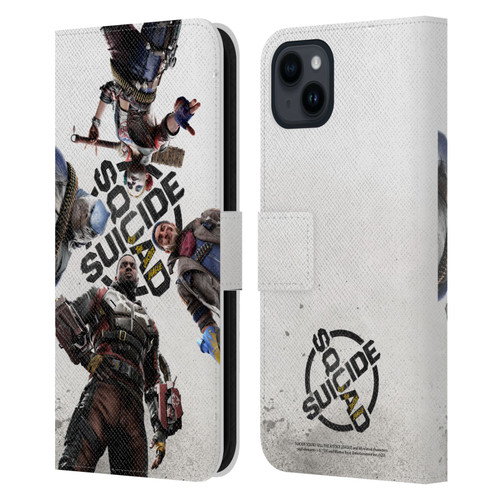 Suicide Squad: Kill The Justice League Key Art Poster Leather Book Wallet Case Cover For Apple iPhone 15 Plus
