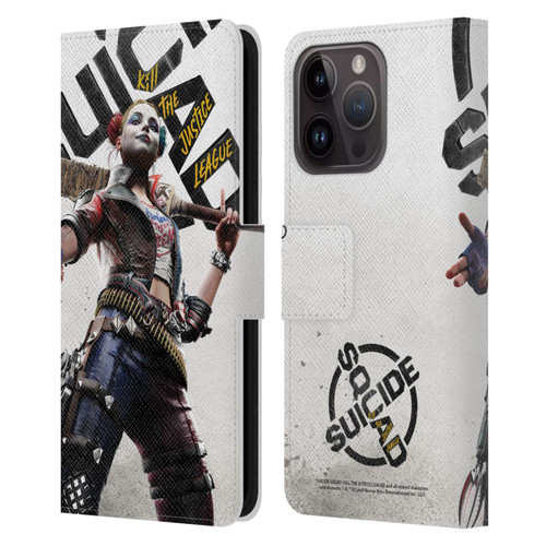 Suicide Squad: Kill The Justice League Key Art Harley Quinn Leather Book Wallet Case Cover For Apple iPhone 15 Pro