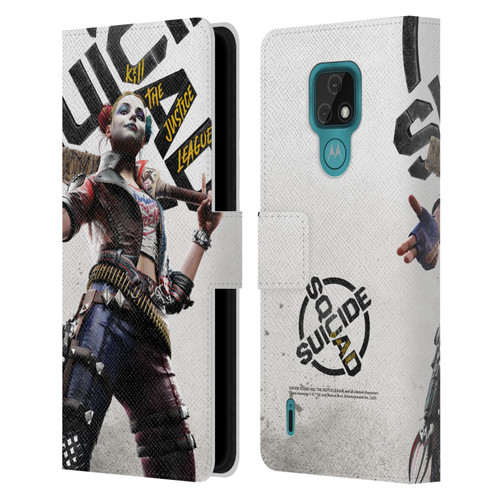 Suicide Squad: Kill The Justice League Key Art Harley Quinn Leather Book Wallet Case Cover For Motorola Moto E7