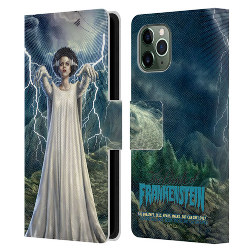 Universal Monsters The Bride Of Frankenstein But Can She Love? Leather Book Wallet Case Cover For Apple iPhone 11 Pro
