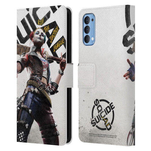 Suicide Squad: Kill The Justice League Key Art Harley Quinn Leather Book Wallet Case Cover For OPPO Reno 4 5G