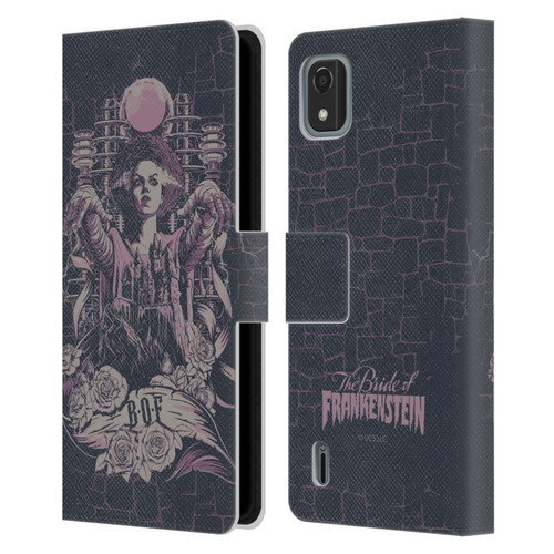 Universal Monsters The Bride Of Frankenstein B.O.F Leather Book Wallet Case Cover For Nokia C2 2nd Edition