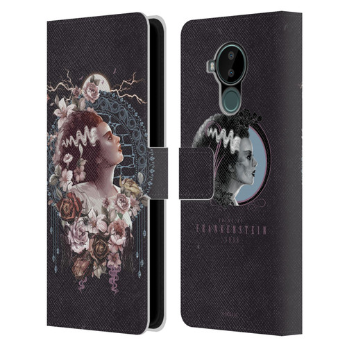 Universal Monsters The Bride Of Frankenstein Portrait Leather Book Wallet Case Cover For Nokia C30
