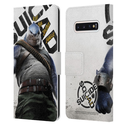 Suicide Squad: Kill The Justice League Key Art King Shark Leather Book Wallet Case Cover For Samsung Galaxy S10