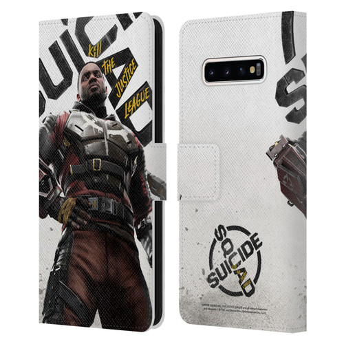 Suicide Squad: Kill The Justice League Key Art Deadshot Leather Book Wallet Case Cover For Samsung Galaxy S10+ / S10 Plus