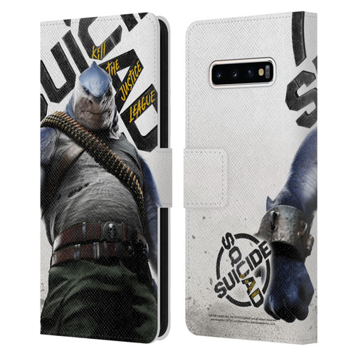 Suicide Squad: Kill The Justice League Key Art King Shark Leather Book Wallet Case Cover For Samsung Galaxy S10+ / S10 Plus