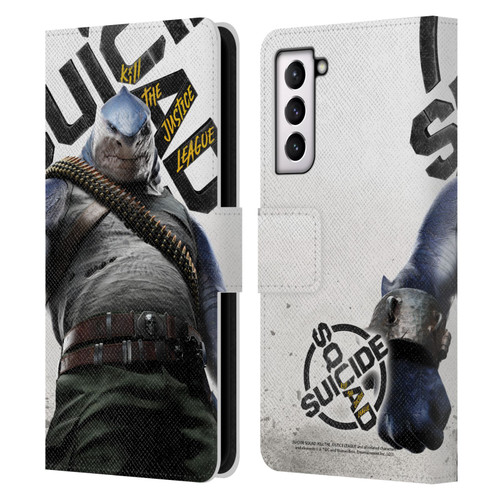 Suicide Squad: Kill The Justice League Key Art King Shark Leather Book Wallet Case Cover For Samsung Galaxy S21 5G