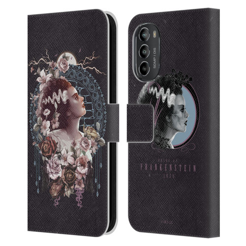 Universal Monsters The Bride Of Frankenstein Portrait Leather Book Wallet Case Cover For Motorola Moto G82 5G