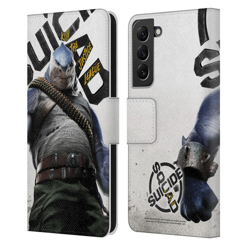 Suicide Squad: Kill The Justice League Key Art King Shark Leather Book Wallet Case Cover For Samsung Galaxy S22+ 5G