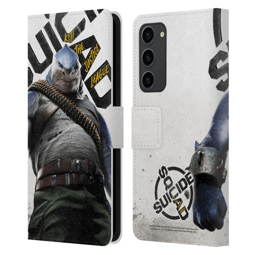Suicide Squad: Kill The Justice League Key Art King Shark Leather Book Wallet Case Cover For Samsung Galaxy S23+ 5G