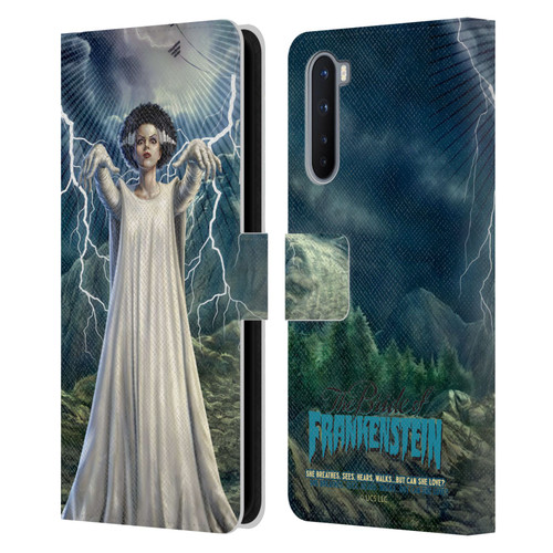 Universal Monsters The Bride Of Frankenstein But Can She Love? Leather Book Wallet Case Cover For OnePlus Nord 5G