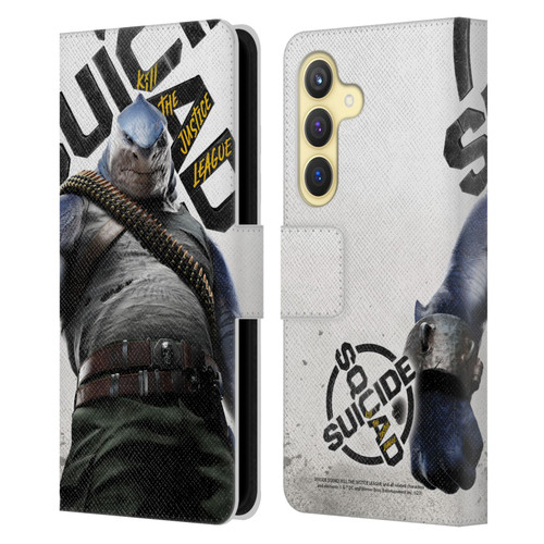 Suicide Squad: Kill The Justice League Key Art King Shark Leather Book Wallet Case Cover For Samsung Galaxy S24 5G