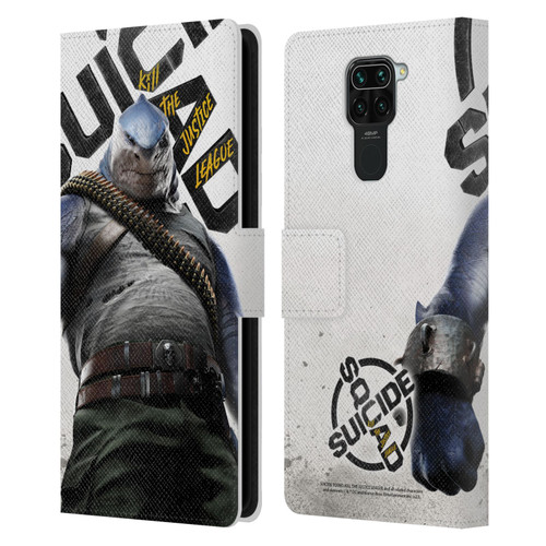 Suicide Squad: Kill The Justice League Key Art King Shark Leather Book Wallet Case Cover For Xiaomi Redmi Note 9 / Redmi 10X 4G