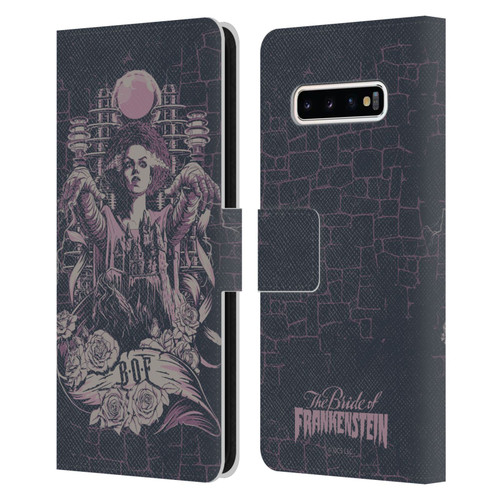 Universal Monsters The Bride Of Frankenstein B.O.F Leather Book Wallet Case Cover For Samsung Galaxy S10+ / S10 Plus