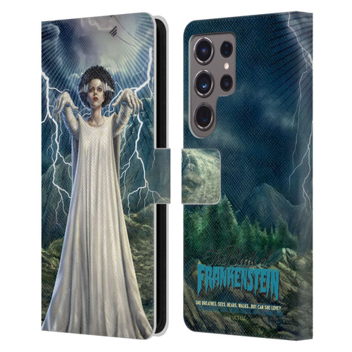 Universal Monsters The Bride Of Frankenstein But Can She Love? Leather Book Wallet Case Cover For Samsung Galaxy S24 Ultra 5G