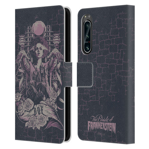 Universal Monsters The Bride Of Frankenstein B.O.F Leather Book Wallet Case Cover For Sony Xperia 5 IV