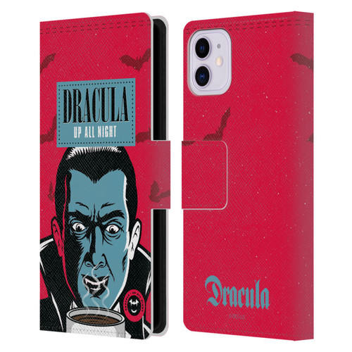 Universal Monsters Dracula Up All Night Leather Book Wallet Case Cover For Apple iPhone 11