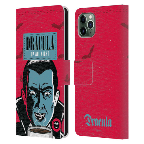 Universal Monsters Dracula Up All Night Leather Book Wallet Case Cover For Apple iPhone 11 Pro Max