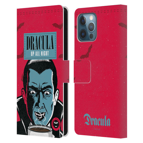 Universal Monsters Dracula Up All Night Leather Book Wallet Case Cover For Apple iPhone 12 Pro Max