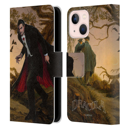 Universal Monsters Dracula Portrait Leather Book Wallet Case Cover For Apple iPhone 13 Mini
