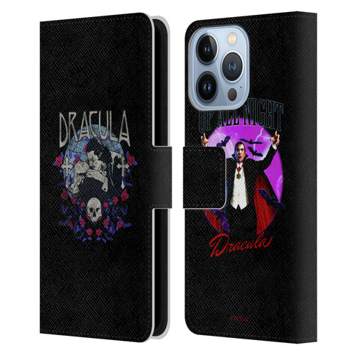 Universal Monsters Dracula Bite Leather Book Wallet Case Cover For Apple iPhone 13 Pro