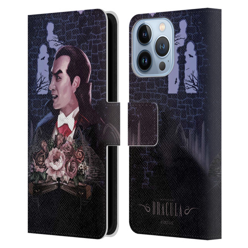 Universal Monsters Dracula Key Art Leather Book Wallet Case Cover For Apple iPhone 13 Pro