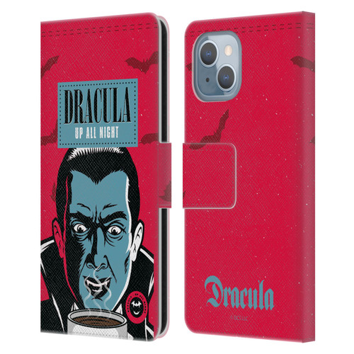 Universal Monsters Dracula Up All Night Leather Book Wallet Case Cover For Apple iPhone 14