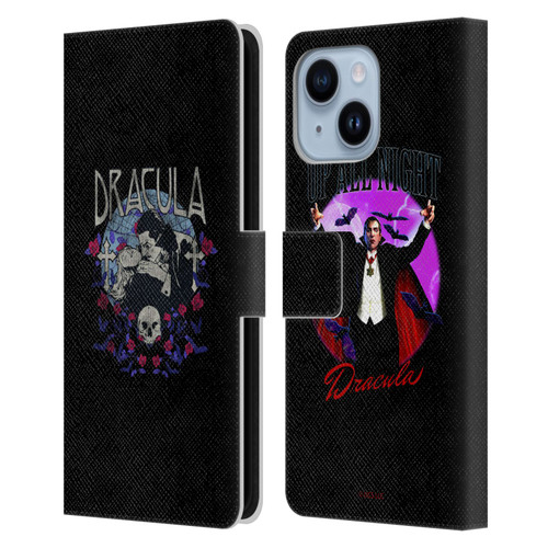 Universal Monsters Dracula Bite Leather Book Wallet Case Cover For Apple iPhone 14 Plus