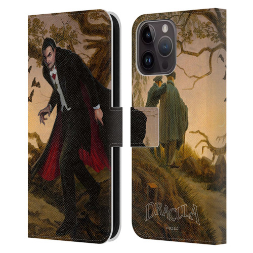 Universal Monsters Dracula Portrait Leather Book Wallet Case Cover For Apple iPhone 15 Pro Max
