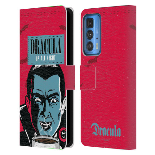 Universal Monsters Dracula Up All Night Leather Book Wallet Case Cover For Motorola Edge (2022)