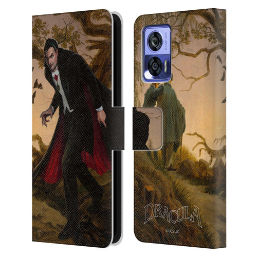 Universal Monsters Dracula Portrait Leather Book Wallet Case Cover For Motorola Edge 30 Neo 5G