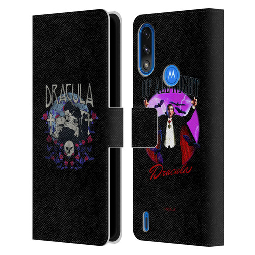Universal Monsters Dracula Bite Leather Book Wallet Case Cover For Motorola Moto E7 Power / Moto E7i Power