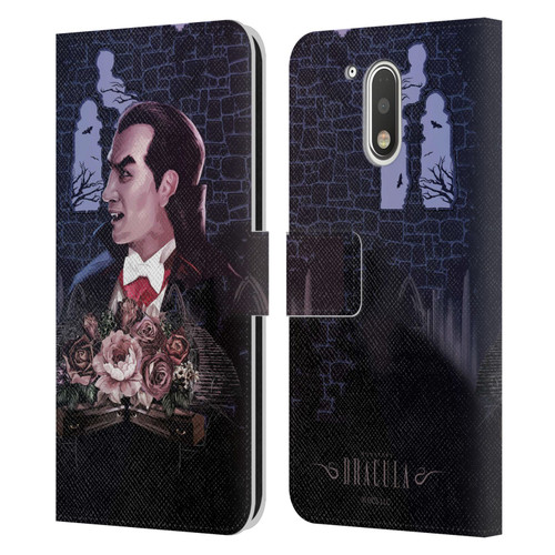 Universal Monsters Dracula Key Art Leather Book Wallet Case Cover For Motorola Moto G41