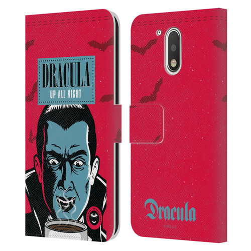 Universal Monsters Dracula Up All Night Leather Book Wallet Case Cover For Motorola Moto G41