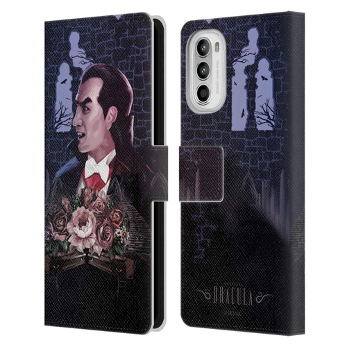 Universal Monsters Dracula Key Art Leather Book Wallet Case Cover For Motorola Moto G52