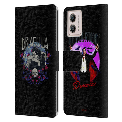 Universal Monsters Dracula Bite Leather Book Wallet Case Cover For Motorola Moto G53 5G