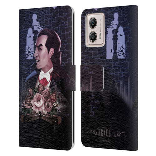 Universal Monsters Dracula Key Art Leather Book Wallet Case Cover For Motorola Moto G53 5G