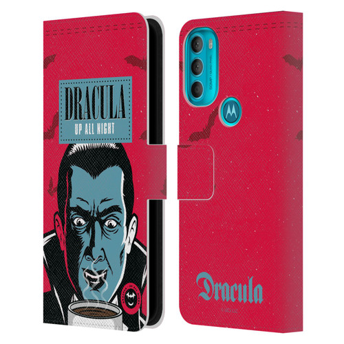 Universal Monsters Dracula Up All Night Leather Book Wallet Case Cover For Motorola Moto G71 5G