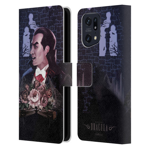 Universal Monsters Dracula Key Art Leather Book Wallet Case Cover For OPPO Find X5