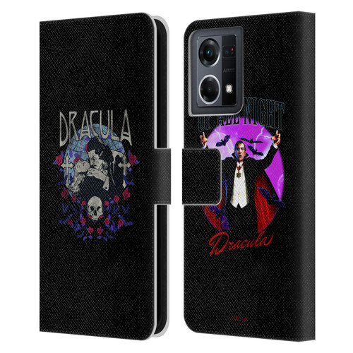 Universal Monsters Dracula Bite Leather Book Wallet Case Cover For OPPO Reno8 4G