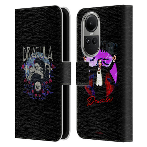 Universal Monsters Dracula Bite Leather Book Wallet Case Cover For OPPO Reno10 5G / Reno10 Pro 5G