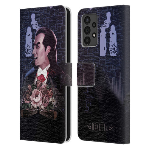 Universal Monsters Dracula Key Art Leather Book Wallet Case Cover For Samsung Galaxy A13 (2022)