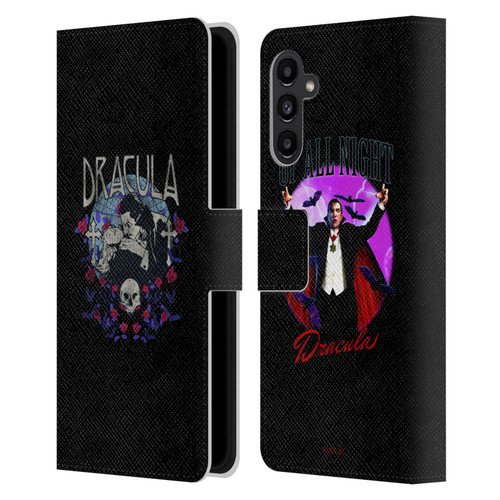 Universal Monsters Dracula Bite Leather Book Wallet Case Cover For Samsung Galaxy A13 5G (2021)