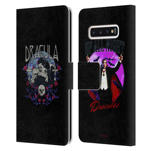 Universal Monsters Dracula Bite Leather Book Wallet Case Cover For Samsung Galaxy S10