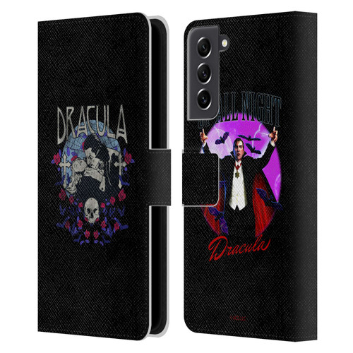 Universal Monsters Dracula Bite Leather Book Wallet Case Cover For Samsung Galaxy S21 FE 5G