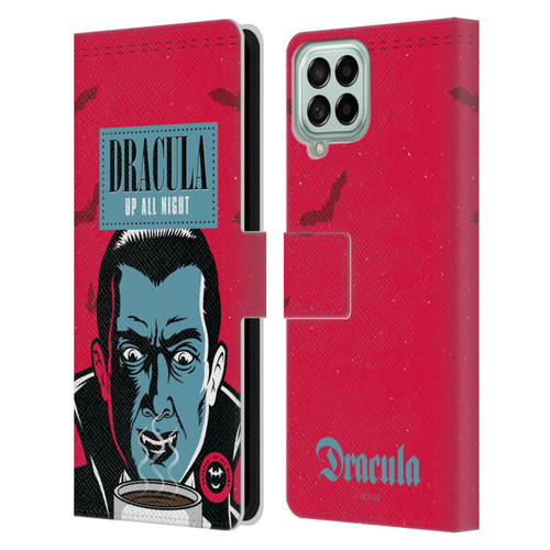 Universal Monsters Dracula Up All Night Leather Book Wallet Case Cover For Samsung Galaxy M33 (2022)